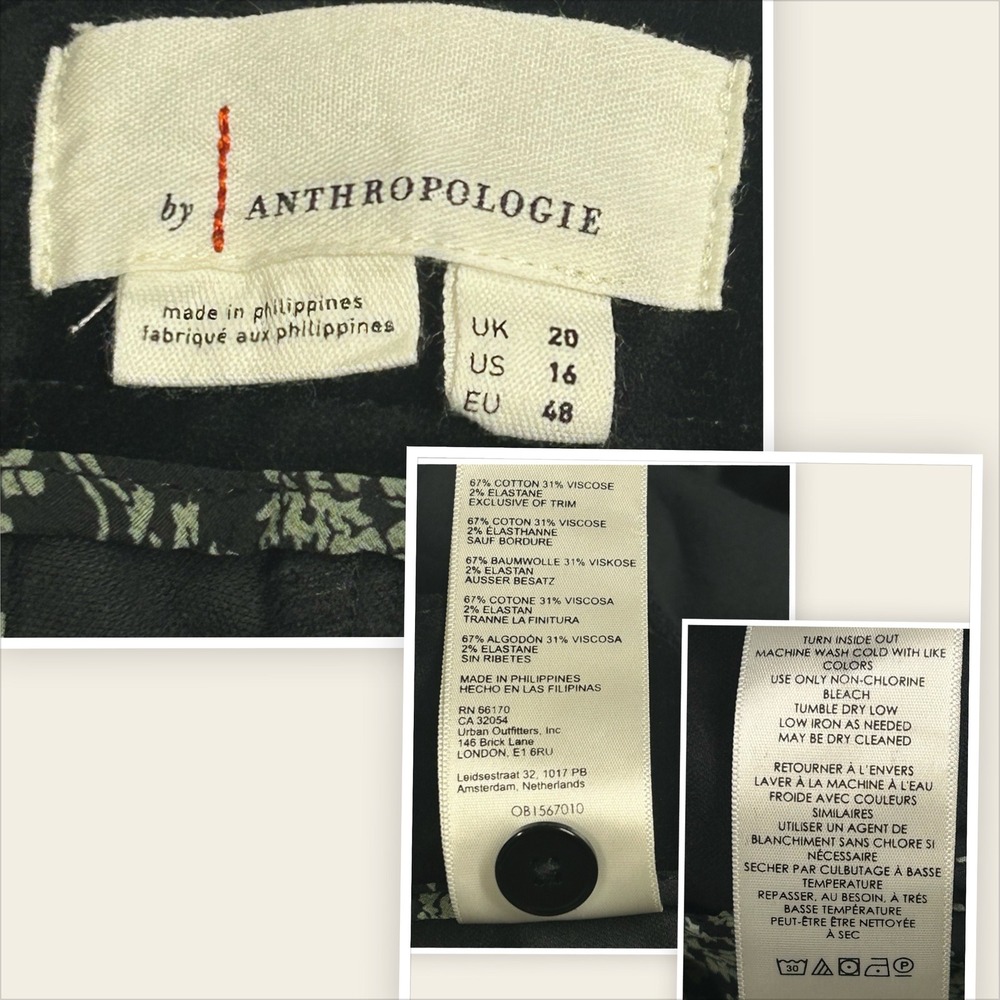 Anthropologie Womens Velvet Flare Pants Size 16 Black High Rise Whimsigoth Boho - Picture 6 of 8